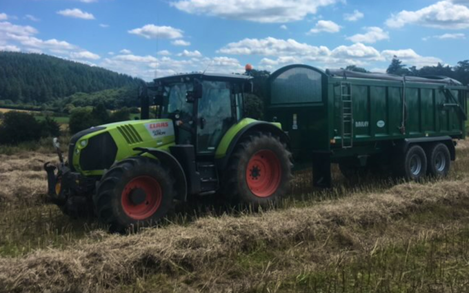 Gdp agricultural contracting with Silage/grain trailer at Presteigne