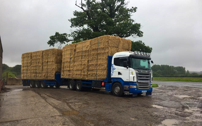Norfolk straw products ltd with Flat trailer at United Kingdom