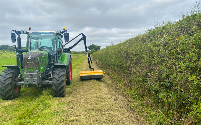 Peascliff contracting  with Verge/flail Mower at Barkston
