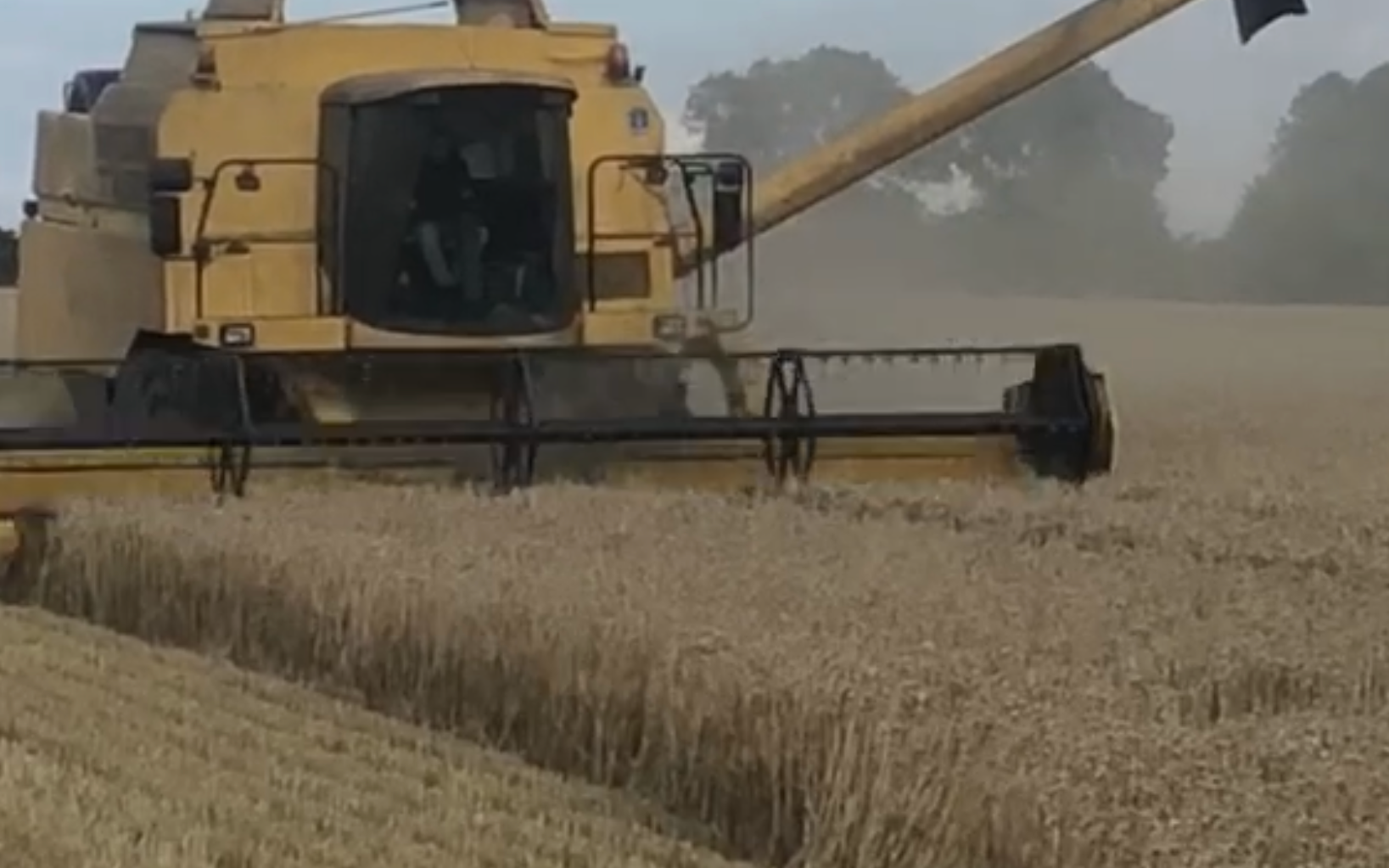 F j powner & son with Combine harvester at Aston Flamville