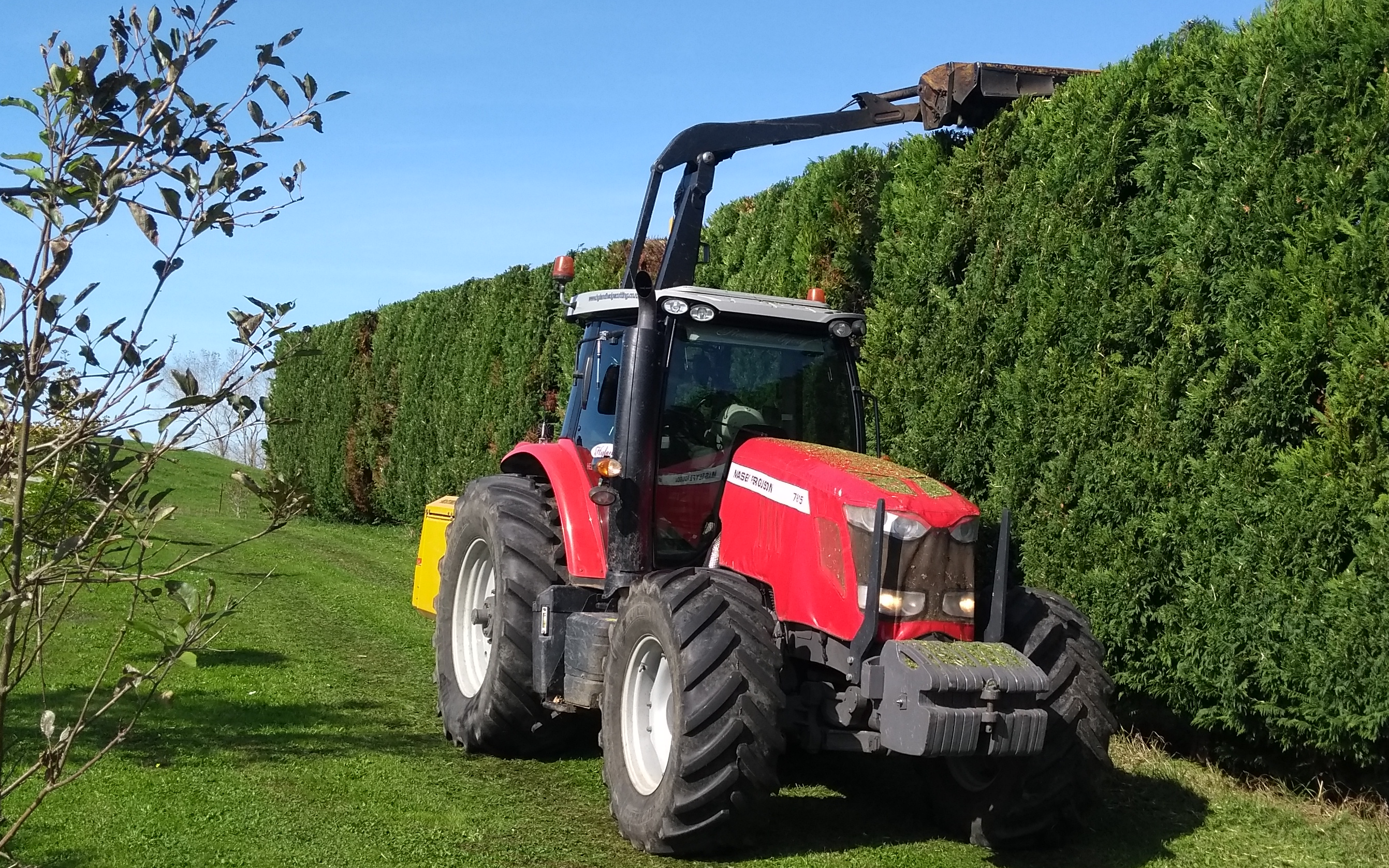 Hyland hedgecutting ltd with Hedge cutter/mulcher at Aka Aka