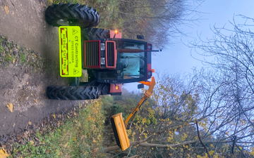 Ct contracting  with Hedge cutter at Rendlesham