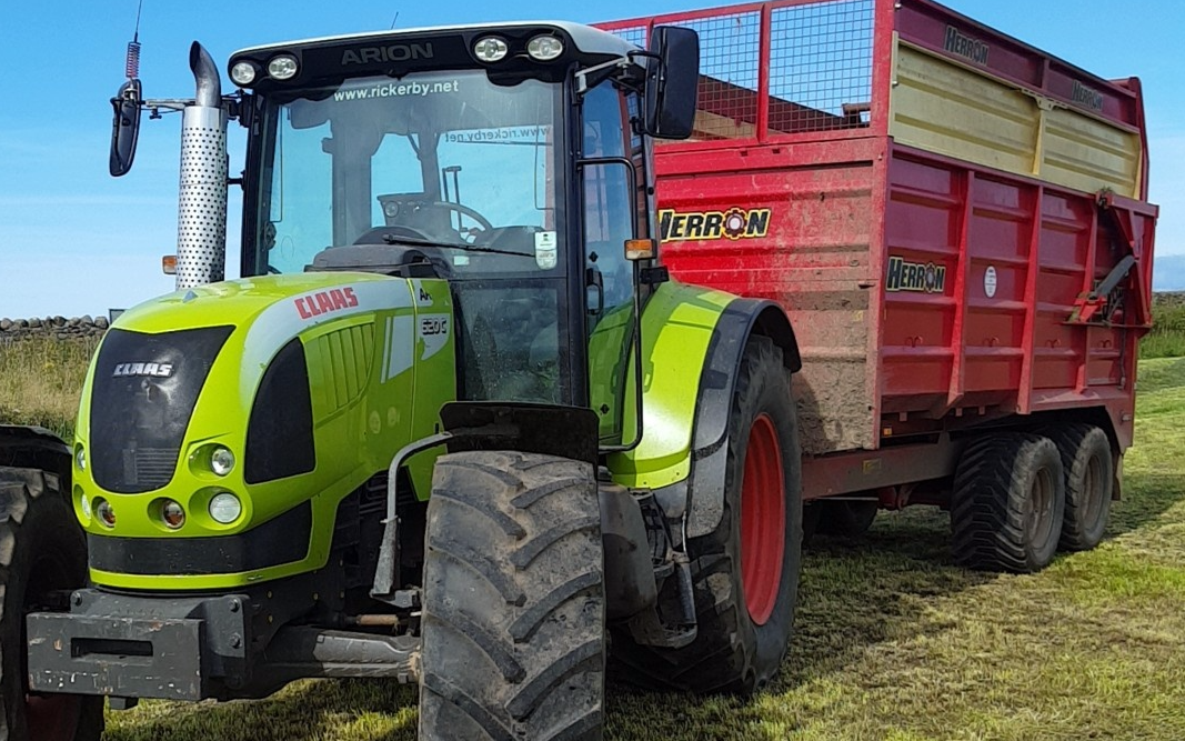 C.scott agri services  with Silage/grain trailer at Silloth