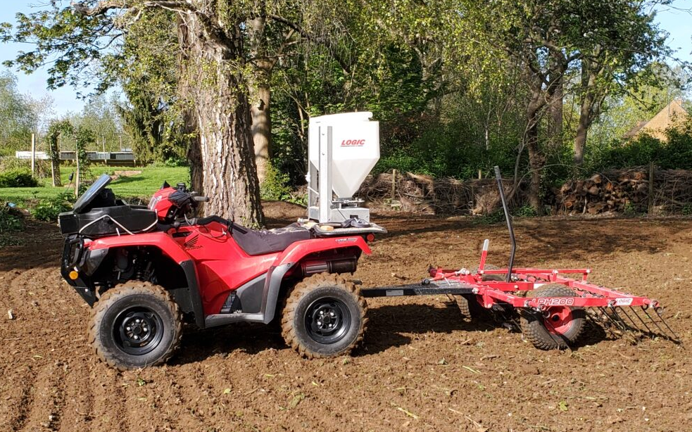 Little malvern farm paddock maintenance  with Verge/flail Mower at Little Malvern