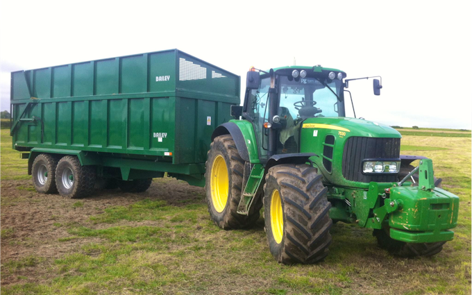 Pg groundcare ltd with Silage/grain trailer at Hollybank