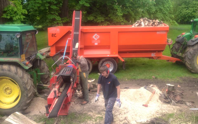 Oliver berti forestry and firewood  with Log splitter at Park Gate