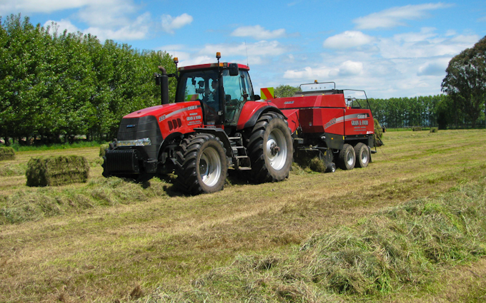 Grain & food limited with Large square baler at Gordonton