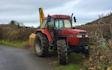 Adam jones contracting with Hedge cutter at Ruthin