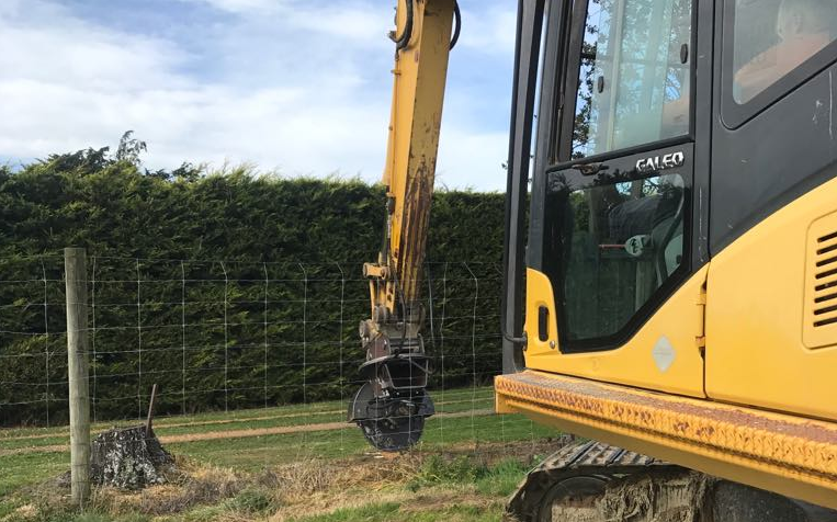 C j phillips contracting with Excavator at Thornbury