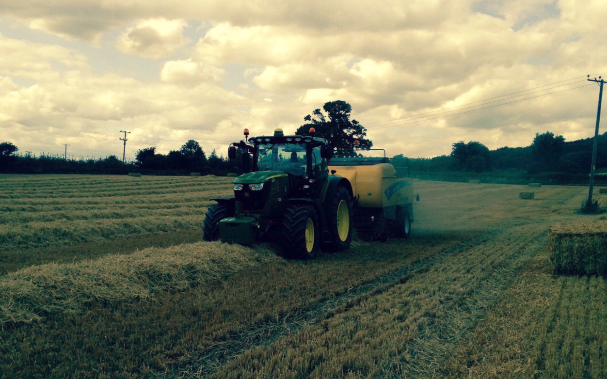 A quested with Large square baler at Tillington Road