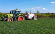 Landmarc agri services and sons with Trailed sprayer at United Kingdom