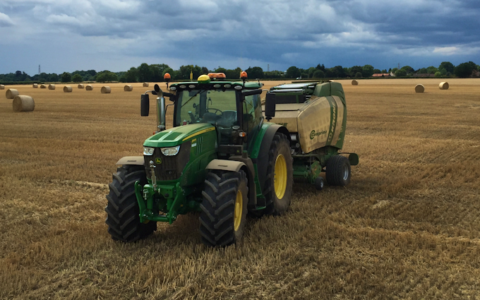 A. farrell contracting with Round baler at Hellington