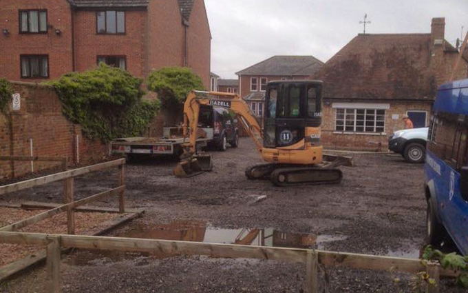 Hazell agricultural services with Mini digger at Souldern