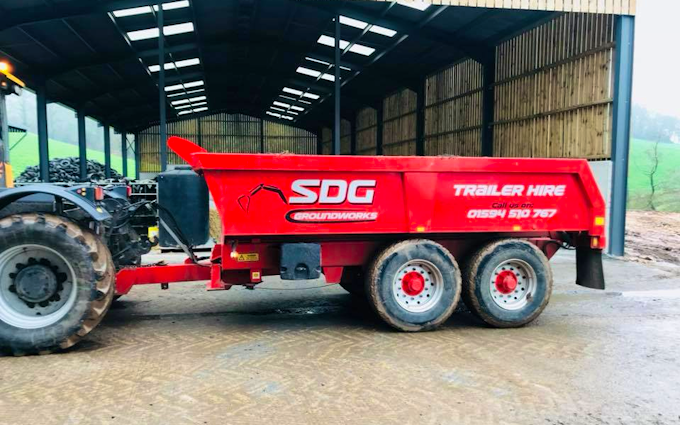 Sdg groundwork solutions ltd with Tipping trailer at Newnham
