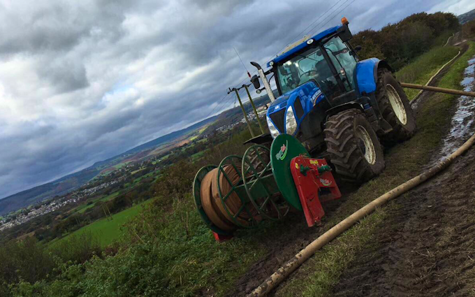 D popham contracting  with Slurry pump at Hensol
