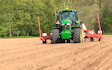 David marshall agricultural contractor with Precision drill at Albrighton