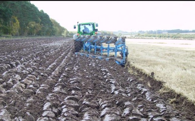 Agri serv with Plough at Scaftworth