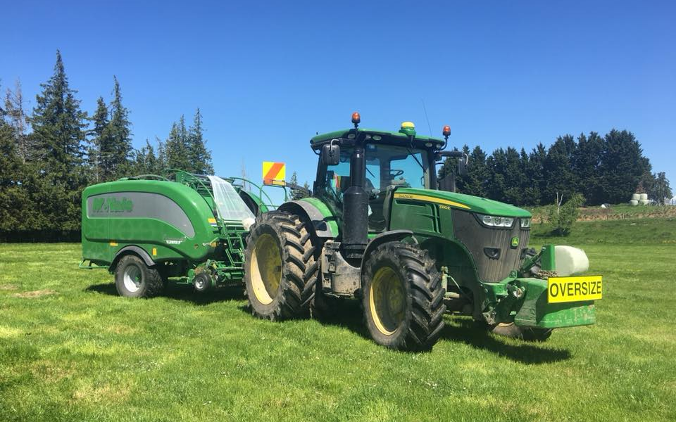Deleted joe herbert contracting ltd with Round baler at Kaikoura