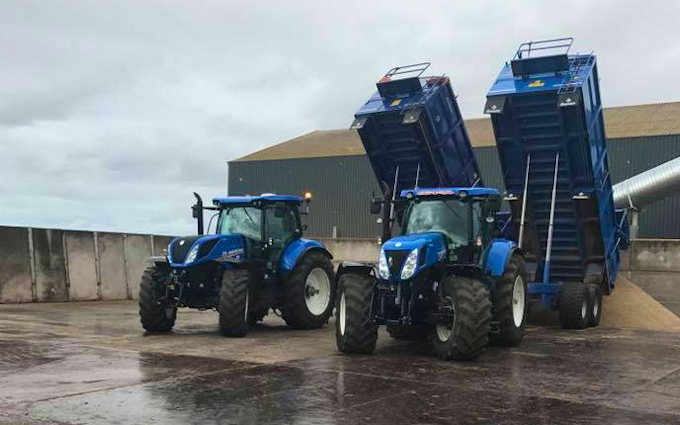 Leslie farm services ltd  with Combine harvester at United Kingdom