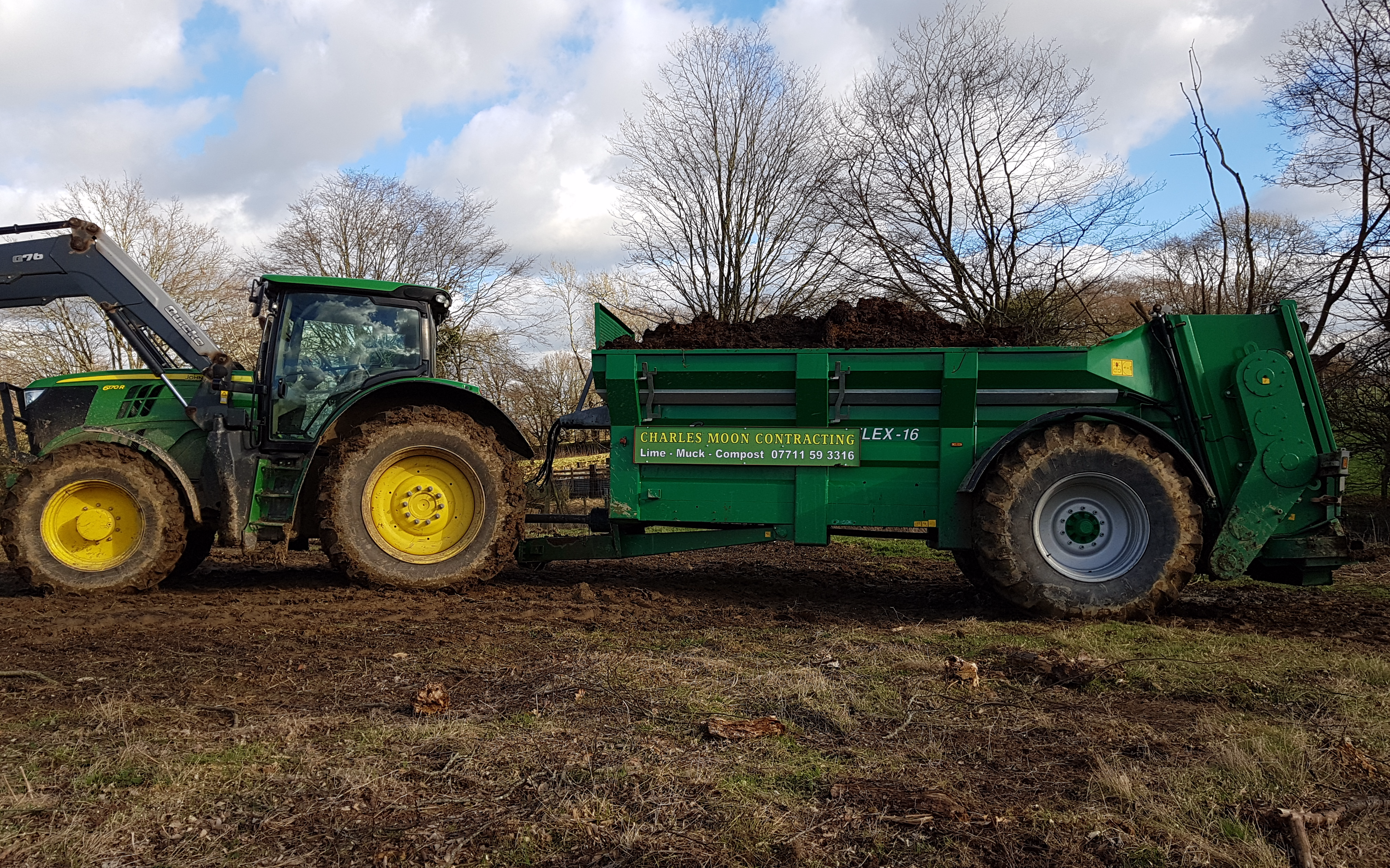 Charles moon contracting  with Manure/waste spreader at Greatstone