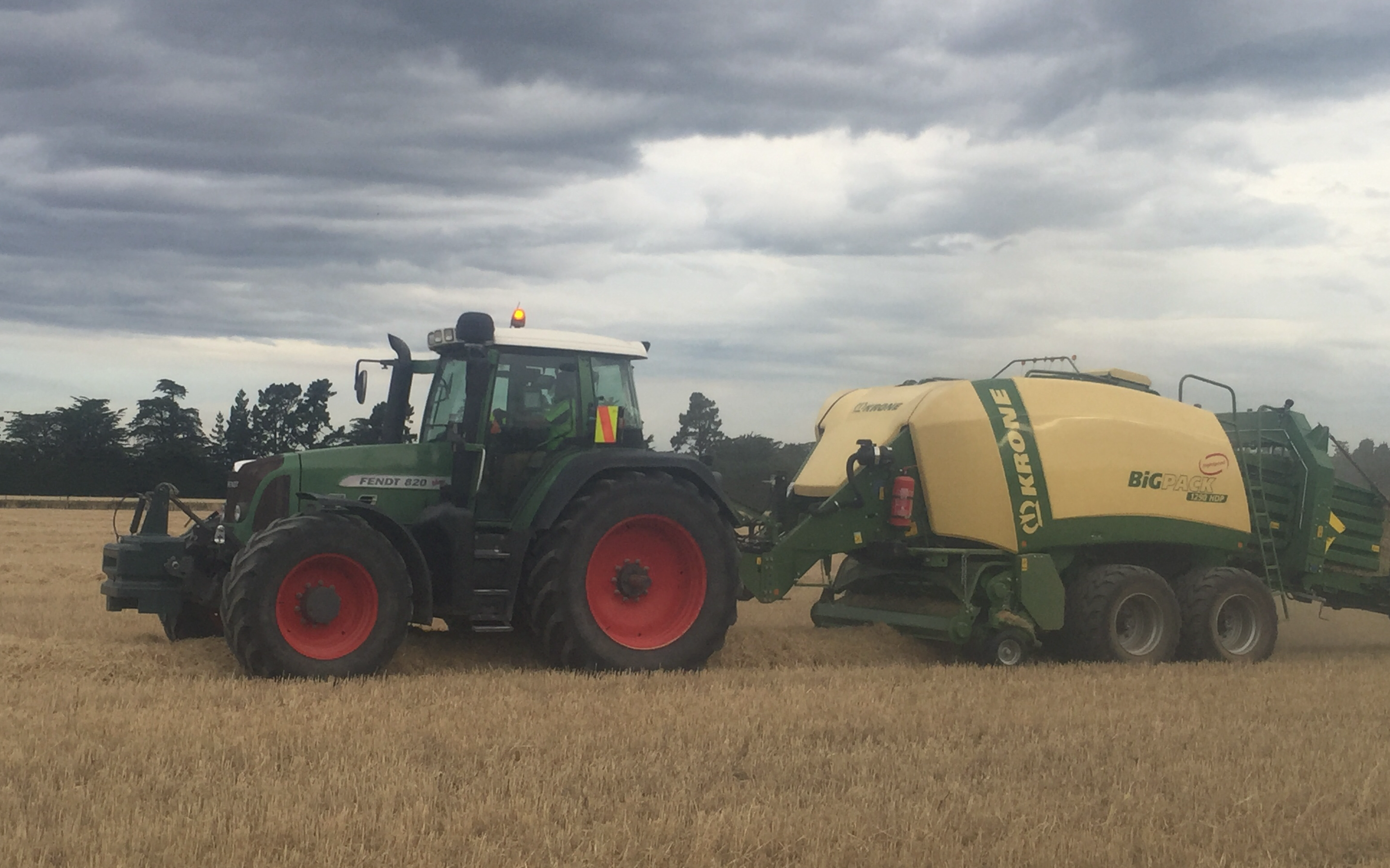 Mid canterbury baling ltd with Large square baler at Cavendish