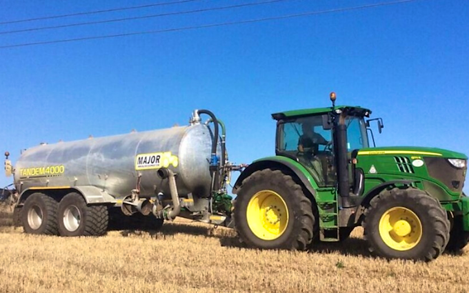 A r richards  with Slurry spreader/injector at United Kingdom