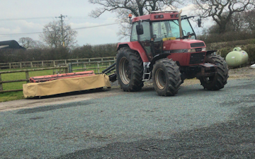 C.a.williams agri services with Mower at Twemlow Green