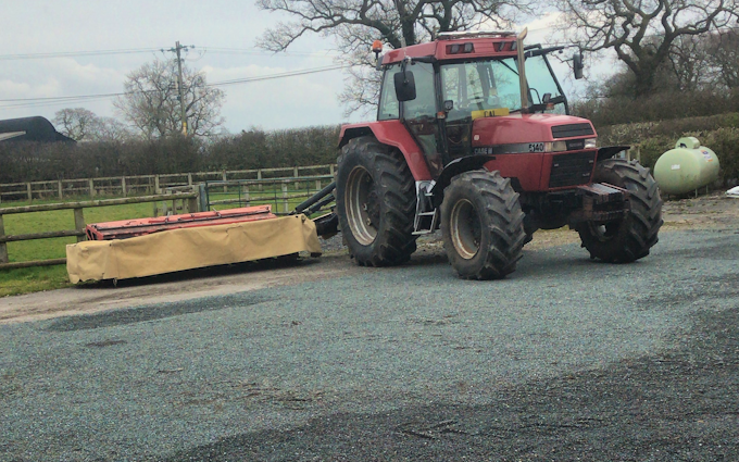 C.a.williams agri services with Mower at Twemlow Green