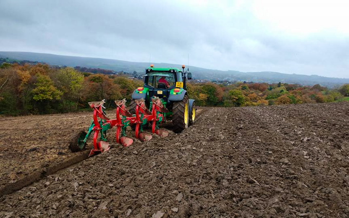 A & sj charlesworth farmers and contractors with Plough at Loxley