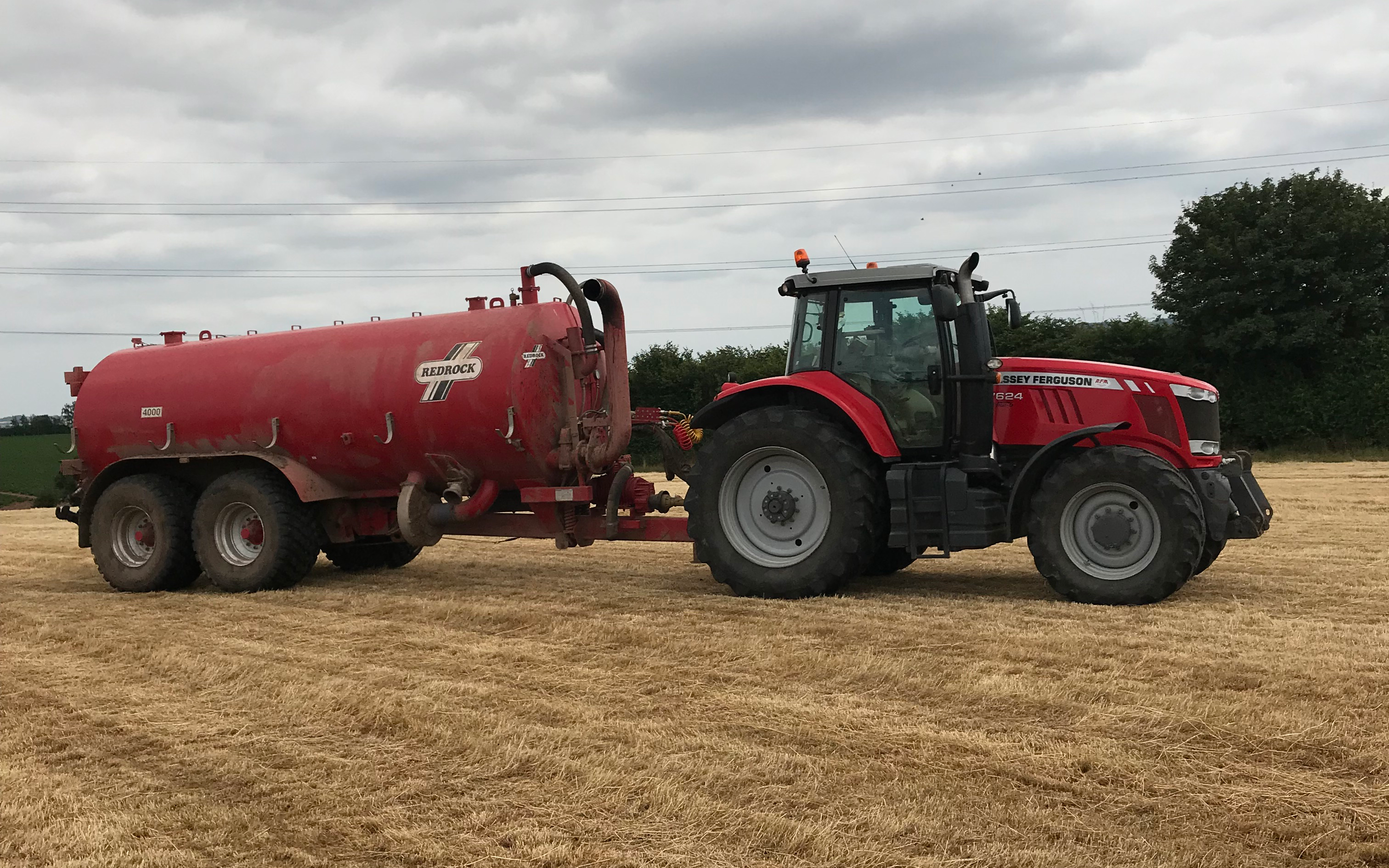 Powells contracting  with Slurry spreader/injector at Hay-on-Wye