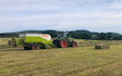 K m bray agri & plant contractor  with Large square baler at Talgarth