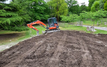 Smith all terrain contracting with Mini digger at Godalming