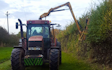 Cowton farming company  with Hedge cutter at North Cowton