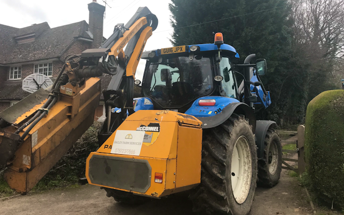 Bailey farm services  with Hedge cutter at United Kingdom