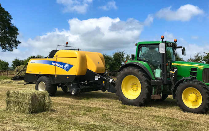 Aeh services with Large square baler at Cholsey