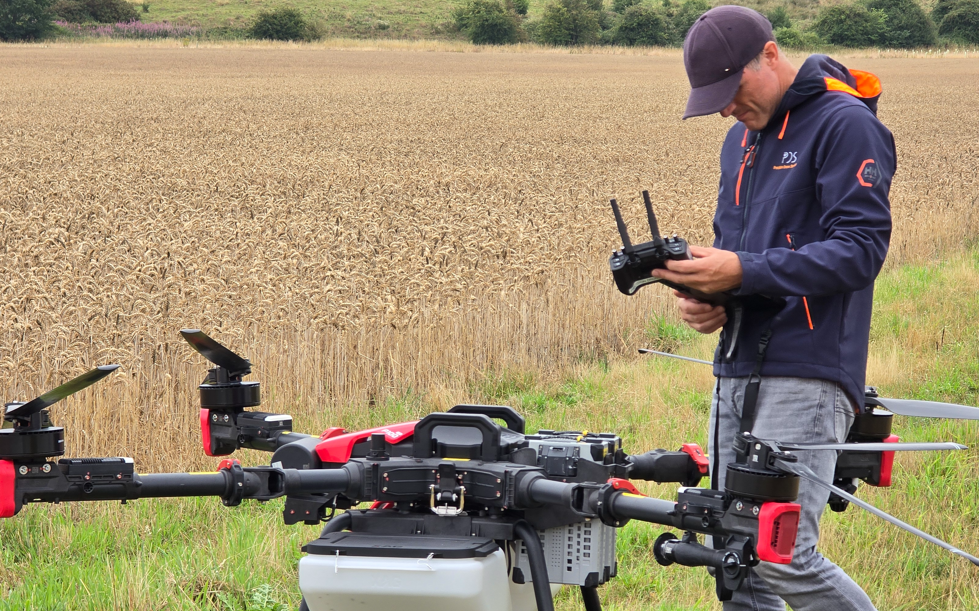 Precision drone services with Fertiliser application at Selby