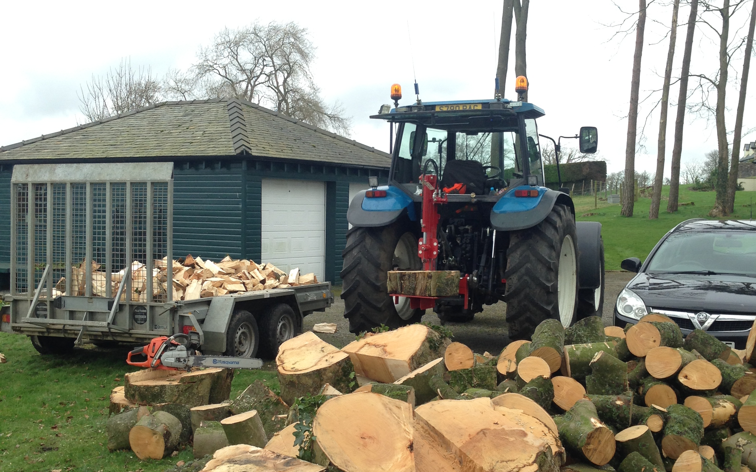 Tooke’s agricultural services  with Log splitter at Bentham