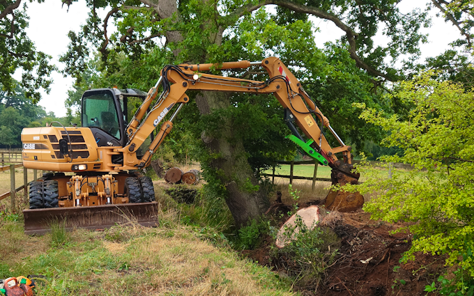K.smith field services  with Excavator at Finchampstead