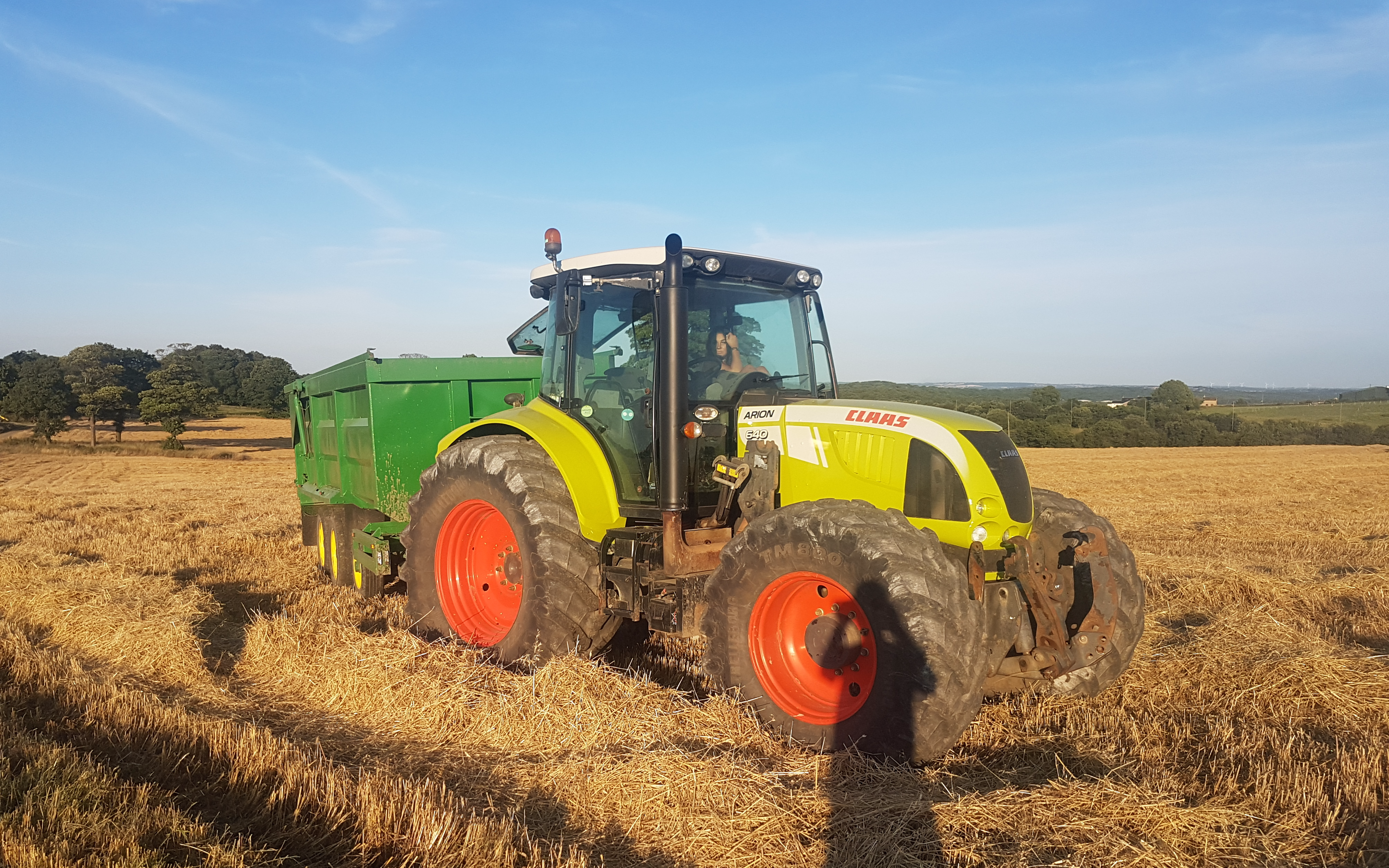 Nt agricultural contracting with Tipping trailer at Sheffield