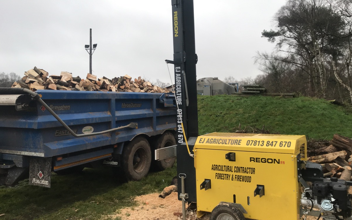 Ej agriculture  with Log splitter at United Kingdom