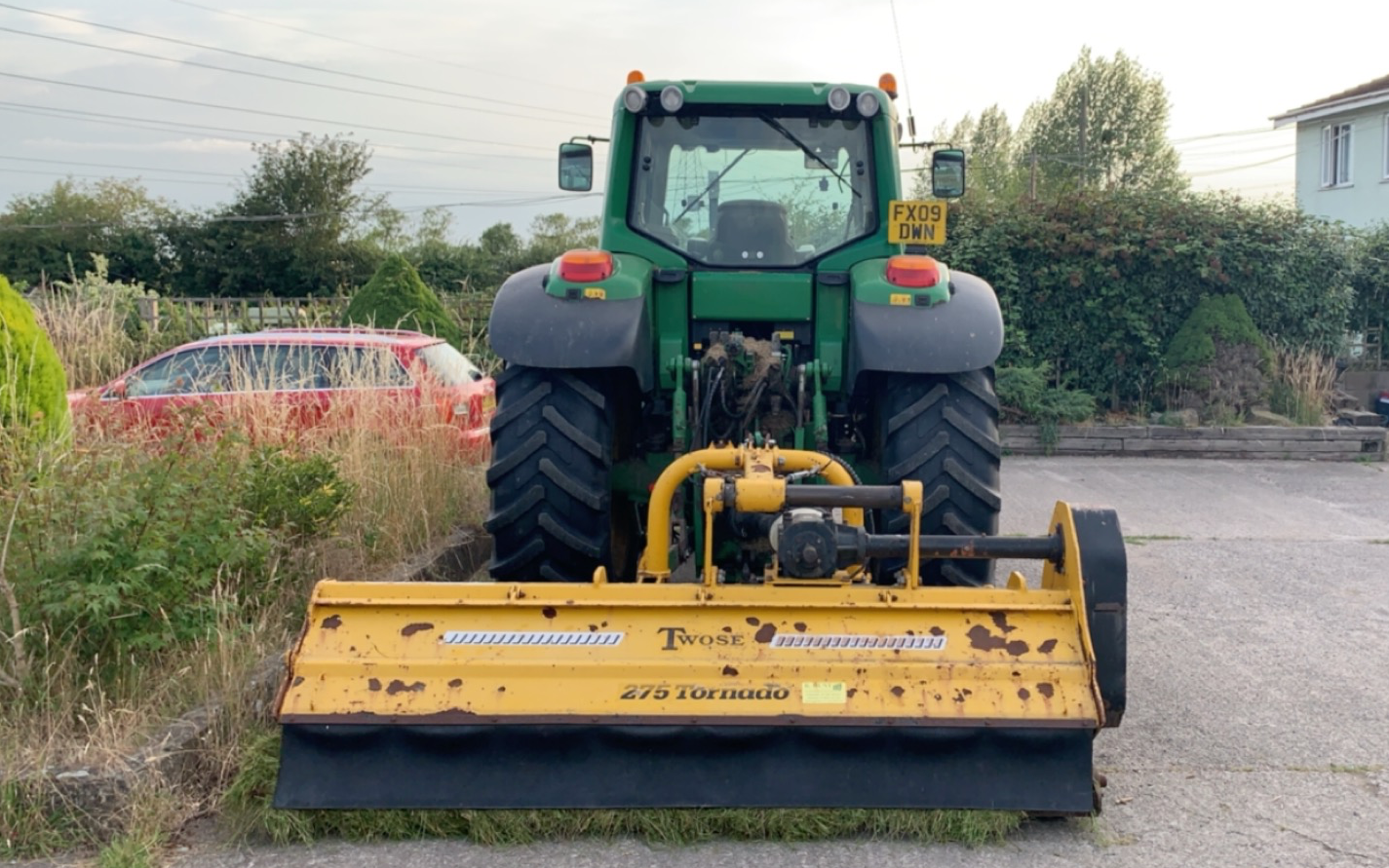 Ksj davies grassland overseeding  with Verge/flail Mower at Redwick