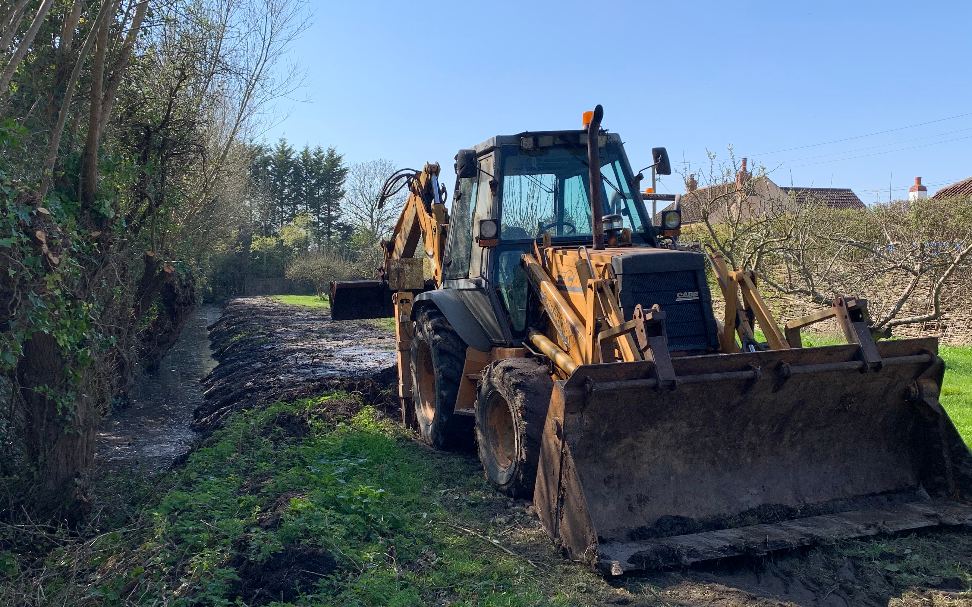 A c harris contracting  with Backhoe at Kingston Seymour