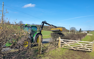 Berkshire agripower ltd with Hedge cutter at Chieveley
