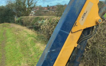 Nc agri services with Hedge cutter at Desford