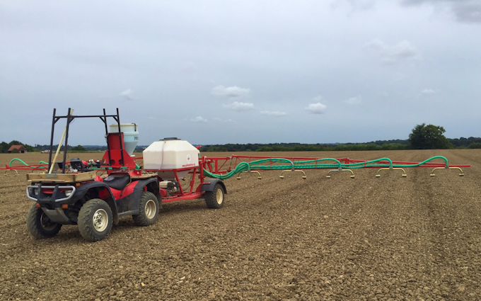 Galloway farms with ATV sprayer at United Kingdom