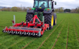 Brookshill farming with Meadow aerator at Culmstock