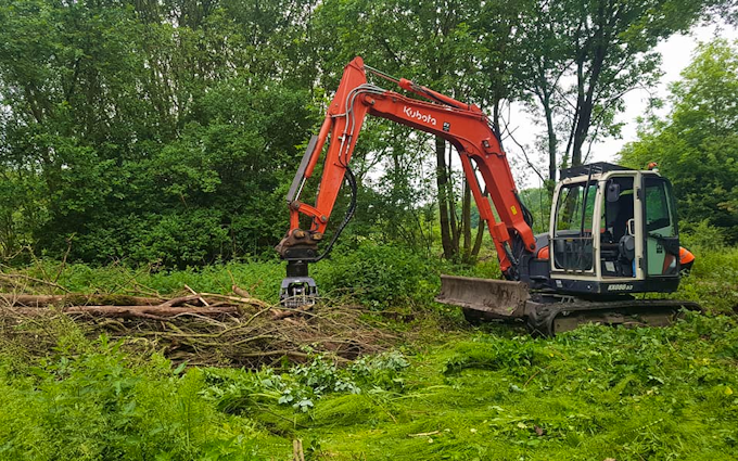 A binns & co with Excavator at United Kingdom
