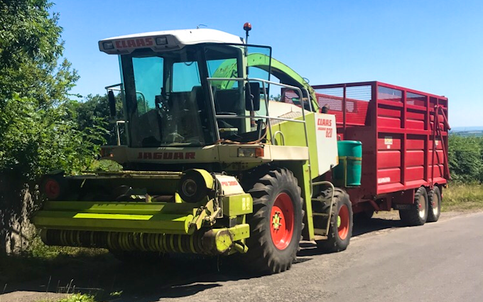 Scott walton contracting  with Forage harvester at United Kingdom