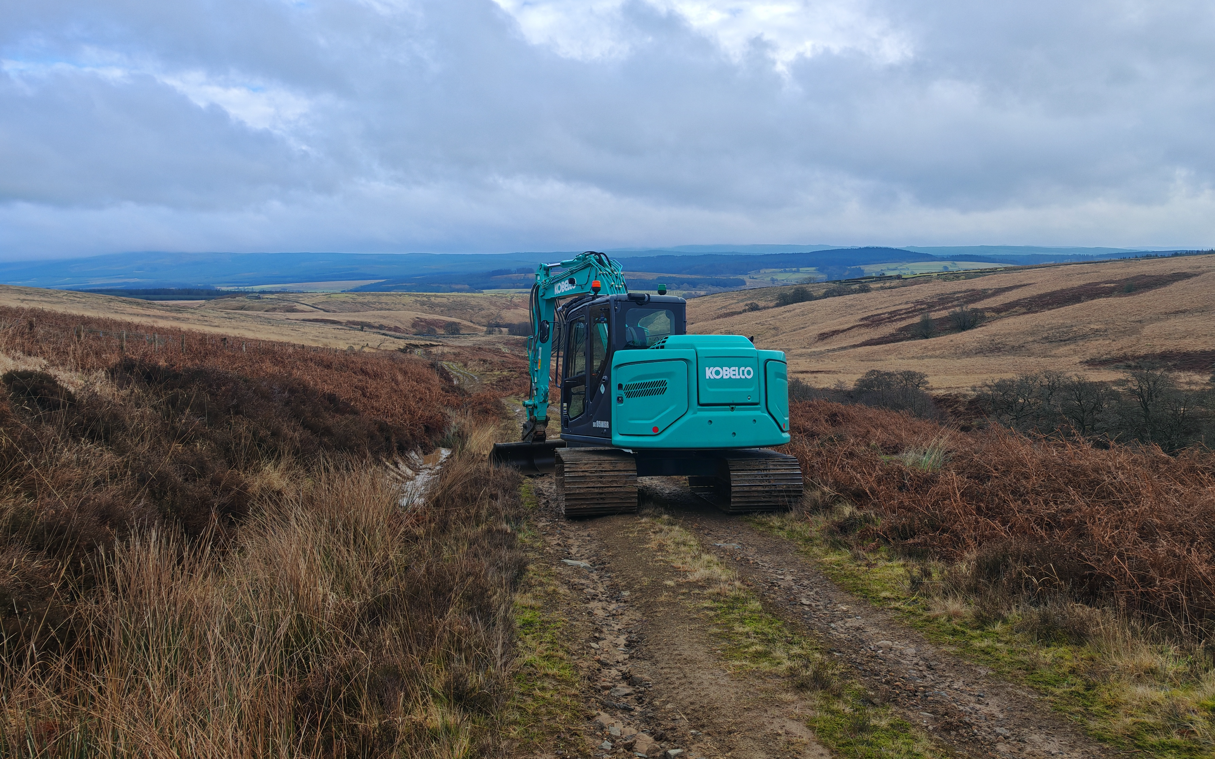 J mitchinson & son  with Excavator at Newcastleton
