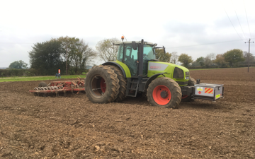 Mead farms with Seedbed cultivator at United Kingdom